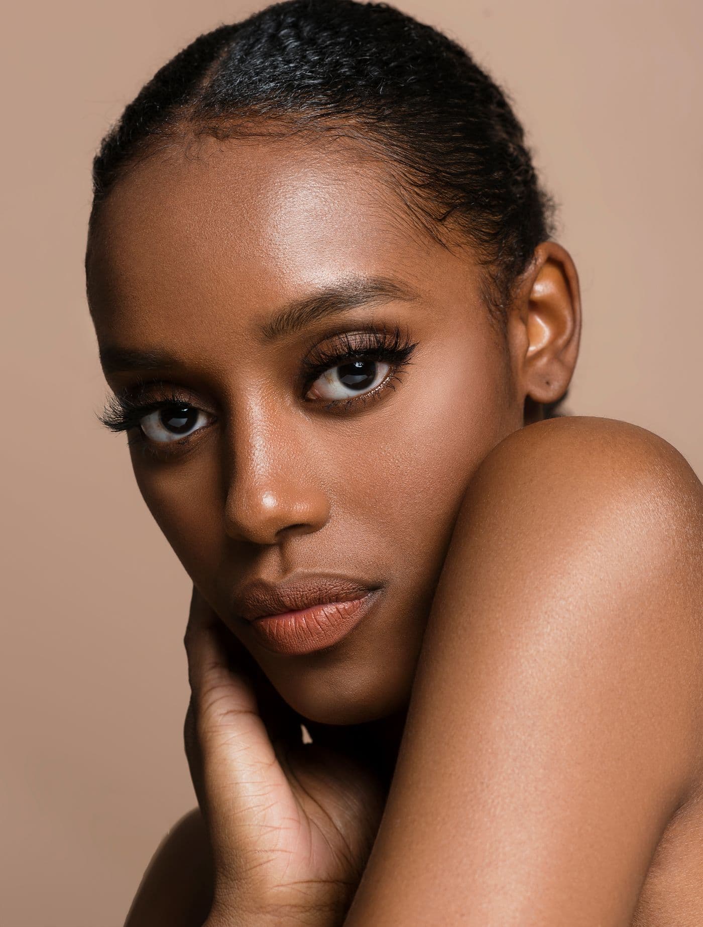 Close-up of clear, radiant skin